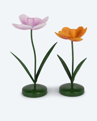 Produktabbildung 1 für Stabkerzenhalter "Blumen", 2tlg.