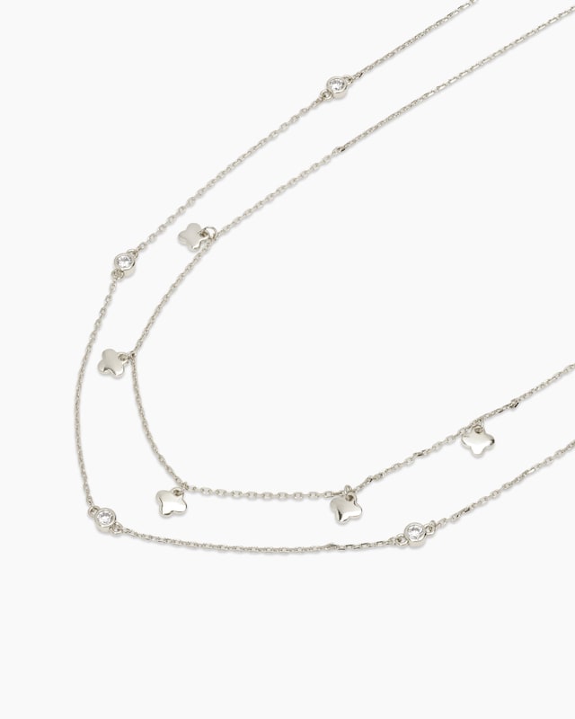Collier-Set mit Zirkonia, 2tlg.
