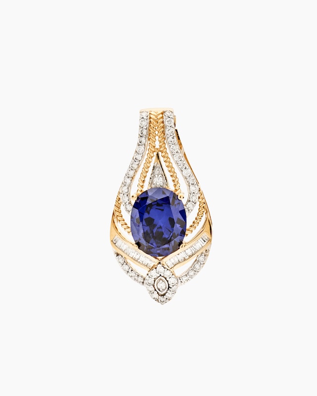 Anhänger mit Tansanit AAAAA, Brillant & Diamant