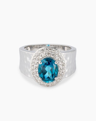 Produktabbildung 1 für Silberring mit London Blue Topas und Zirkon