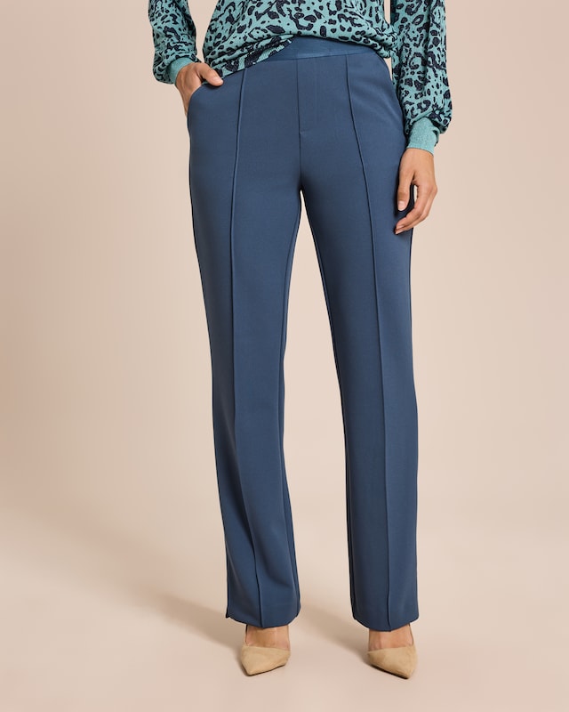 Elegante Hose mit Logo-Bund und Biese