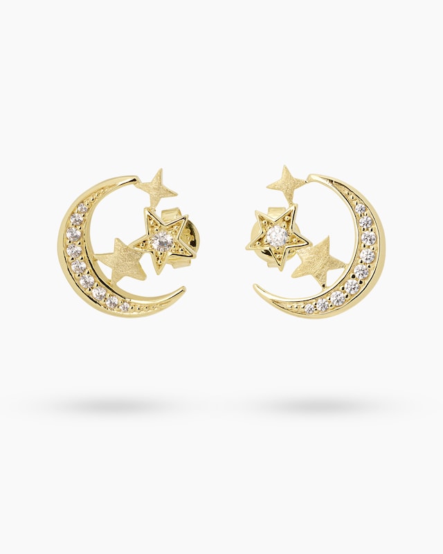 Ohrstecker "Mond & Sterne" mit Zirkonia
