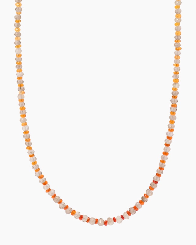 Collier mit Feueropal & Rauchquarz