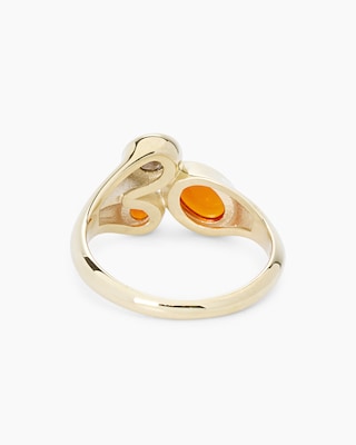 Produktabbildung 3 für Ring mit Feueropal und Rauchquarz
