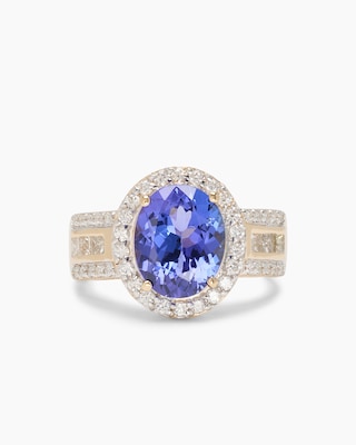 Produktabbildung 1 für Ring mit Tansanit AAAAA + Brillanten