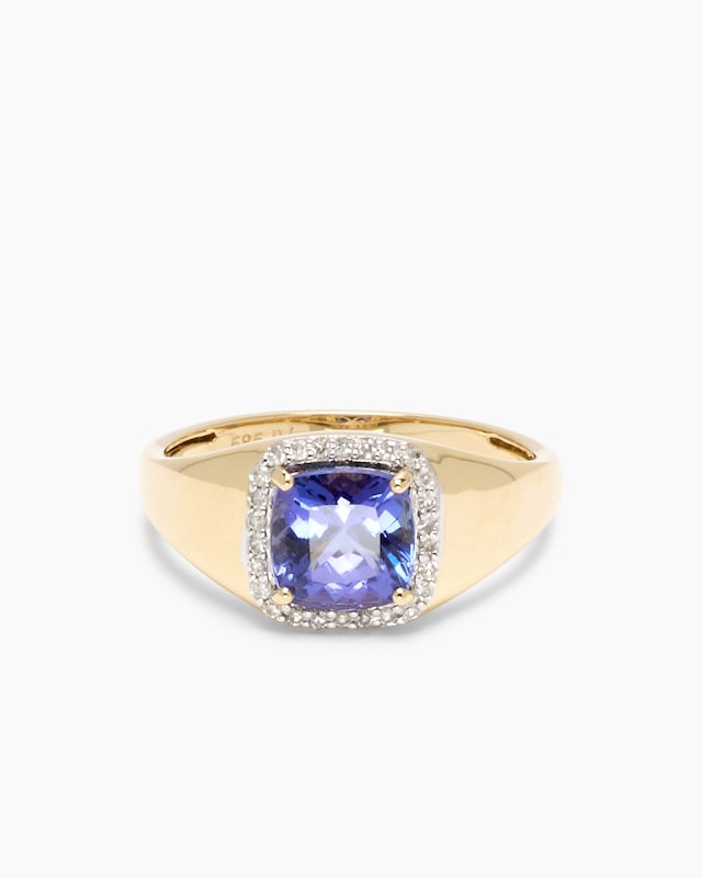 Ring mit Tansanit AAAAA & Brillanten