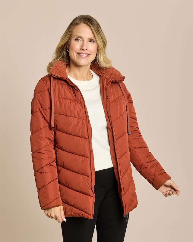 Winterjacke mit Teddy-Kragen