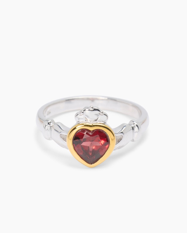 Ring "Herz" mit Peridot + Granat