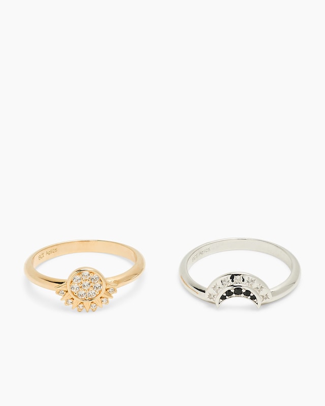 Ring-Set mit Zirkon & Spinell, 2tlg.