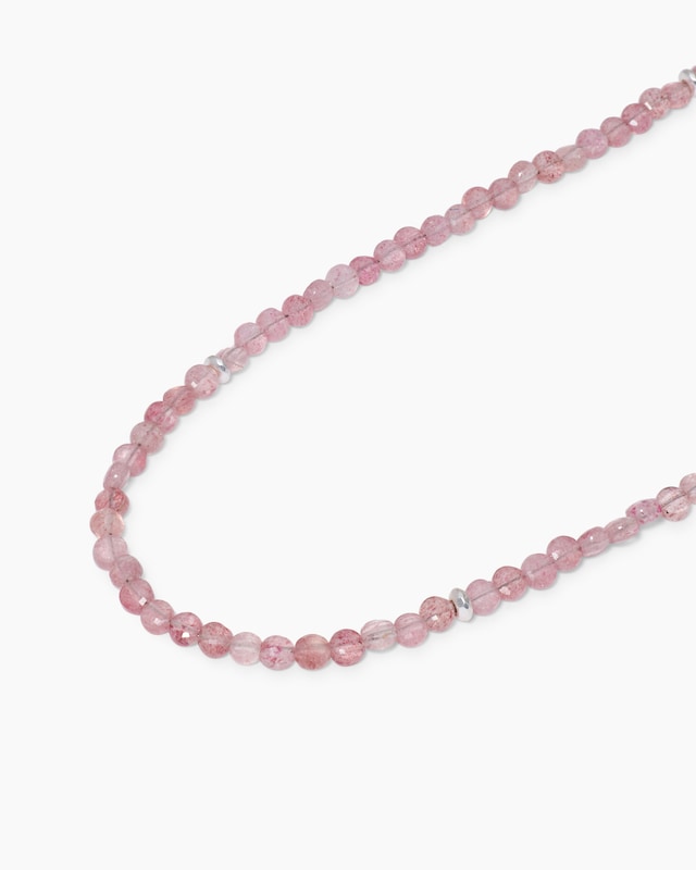 Collier mit Strawberry Quarz und Hämatit