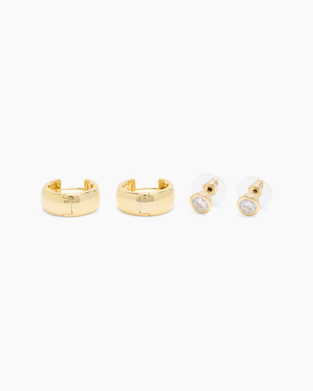Set aus Ohrsteckern mit Zirkonia & Creolen