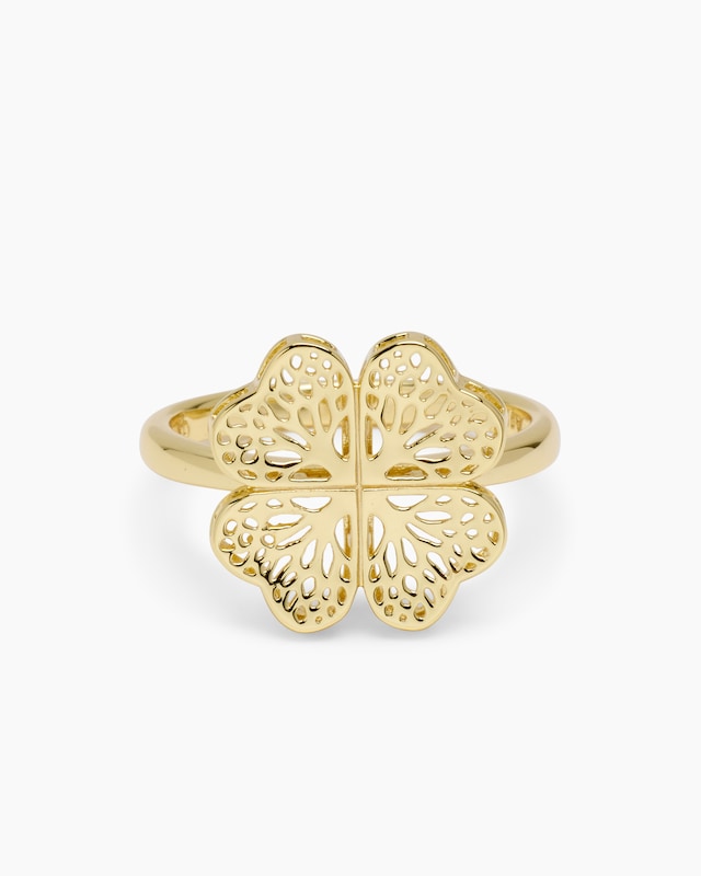 Ring mit Kleeblatt und Baum des Lebens