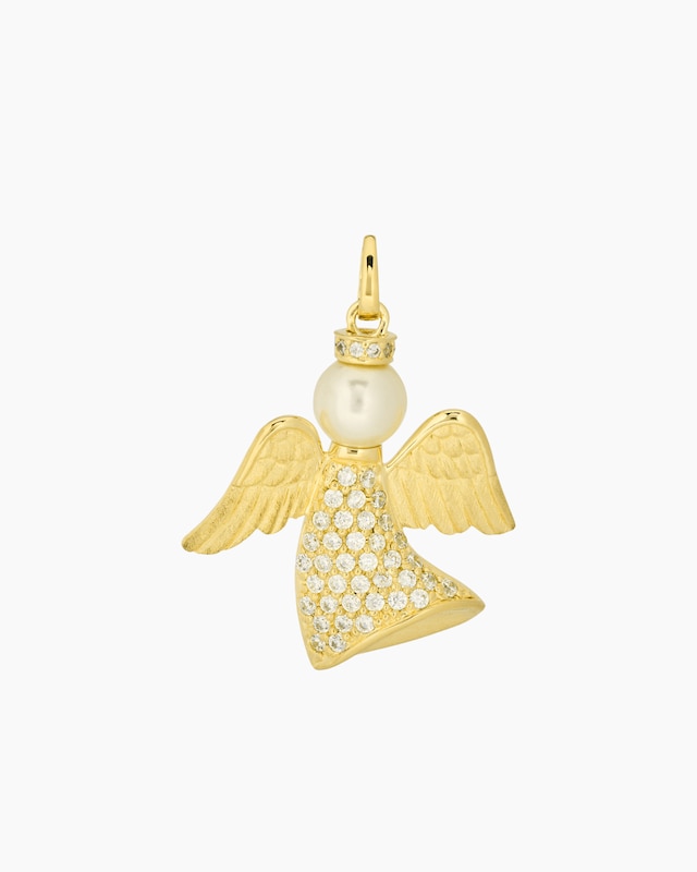 Anhänger "Engel" mit MK-Perle 8mm & Zirkonia