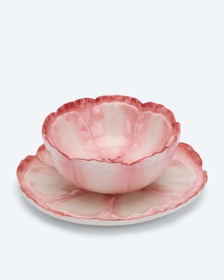Produktabbildung 1 für Teller + Schale im Blumen-Design, 2er-Set