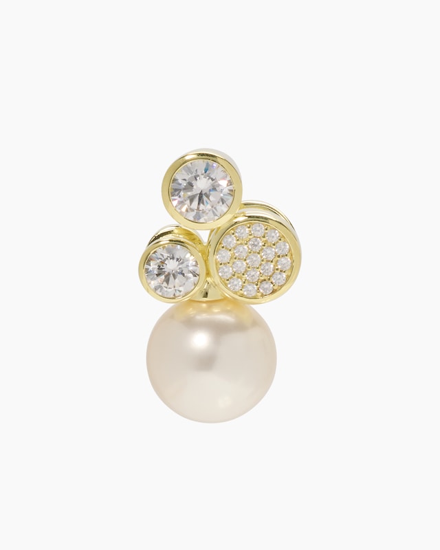 Anhänger mit Muschelkernperle 14 mm und Zirkonia