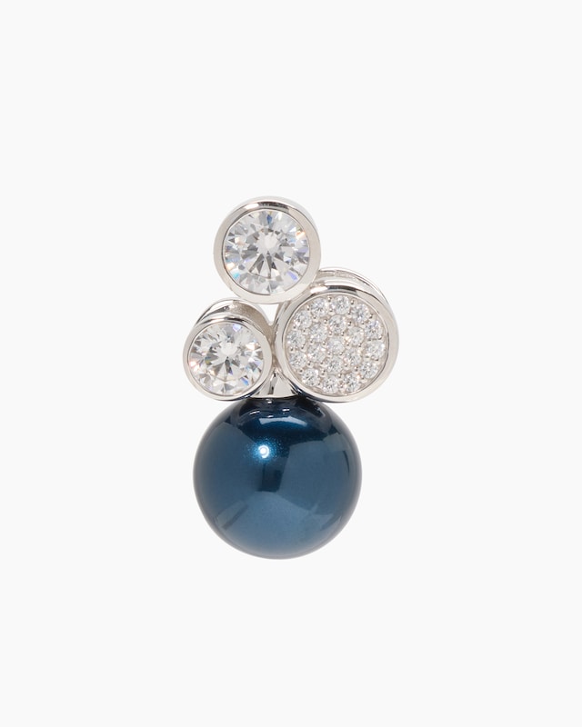 Anhänger mit Muschelkernperle 14 mm und Zirkonia