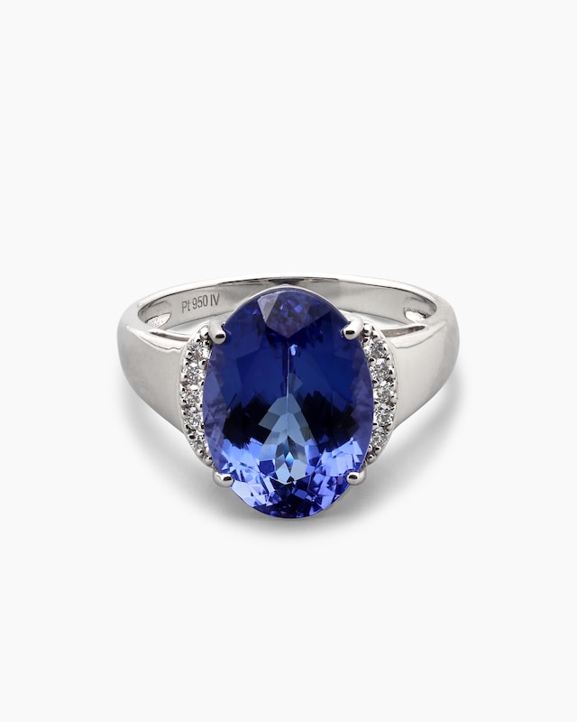 Ring mit Tansanit AAAAA & Brillanten