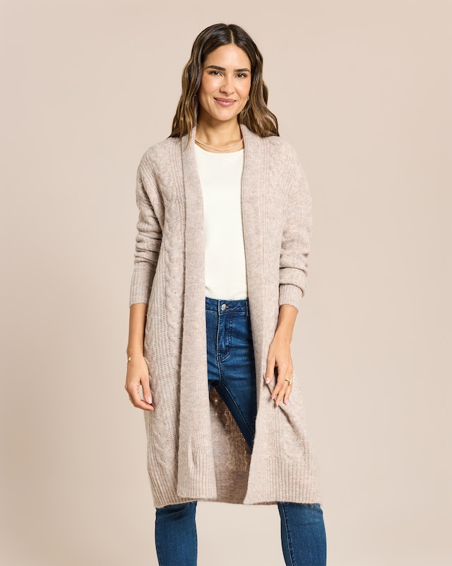 Cardigan mit Zopfstruktur