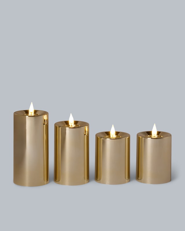 LED-Stumpenkerzen "Shiny", 4tlg.