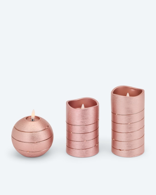 Kerzen-Set mit LED-Draht, 3tlg.