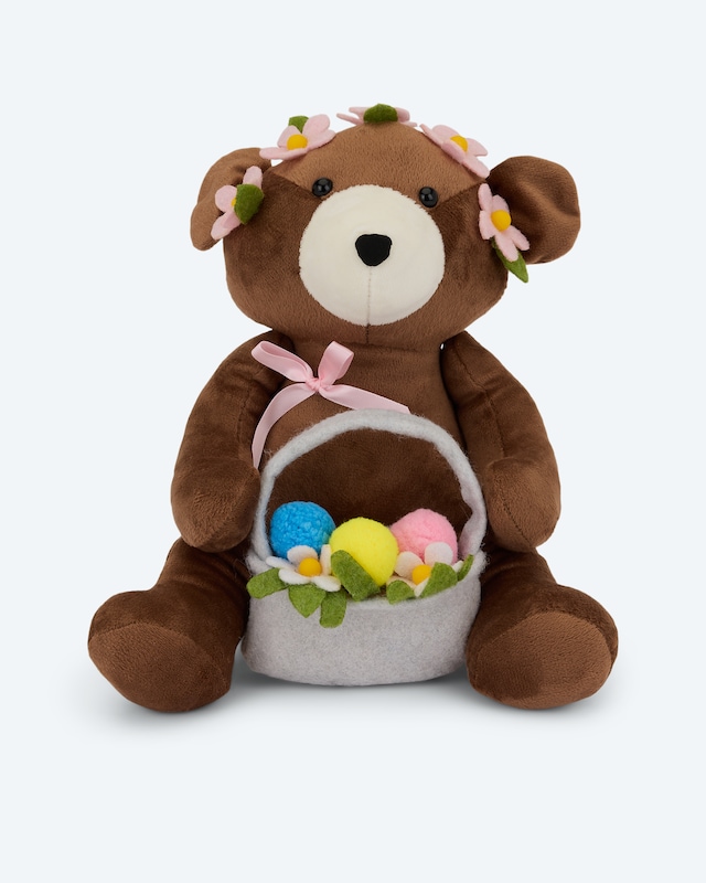 LED-Figur Teddybär mit Blumen