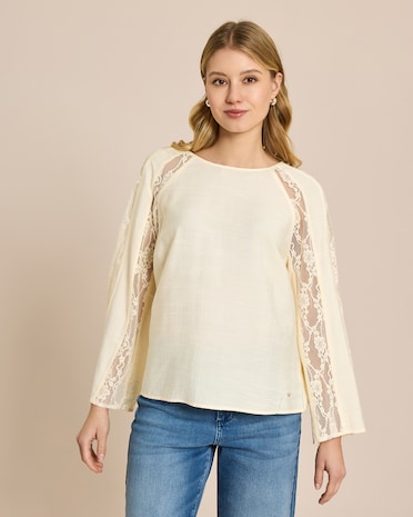Produktabbildung für Bluse mit Spitzeneinsatz