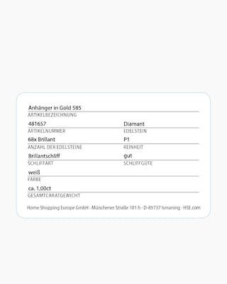 Produktabbildung 4 für Brillant-Anhänger 1,00 ct