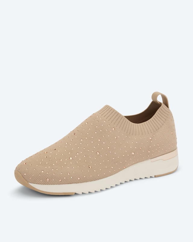 Slipper aus Strick mit Strass
