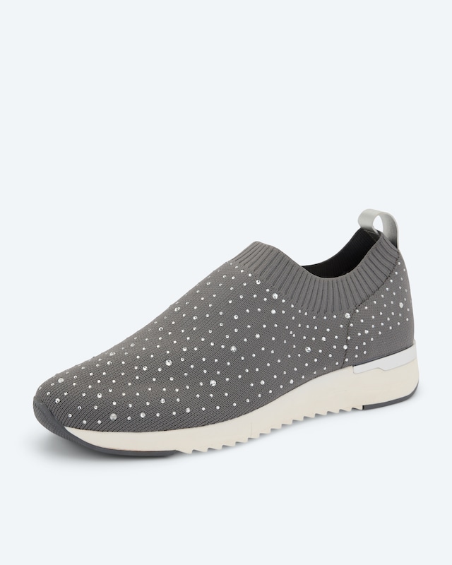 Slipper aus Strick mit Strass