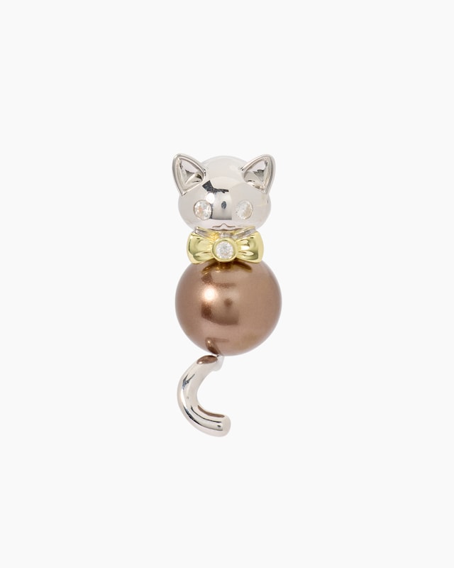 Anhänger mit Katze und Muschelkernperle