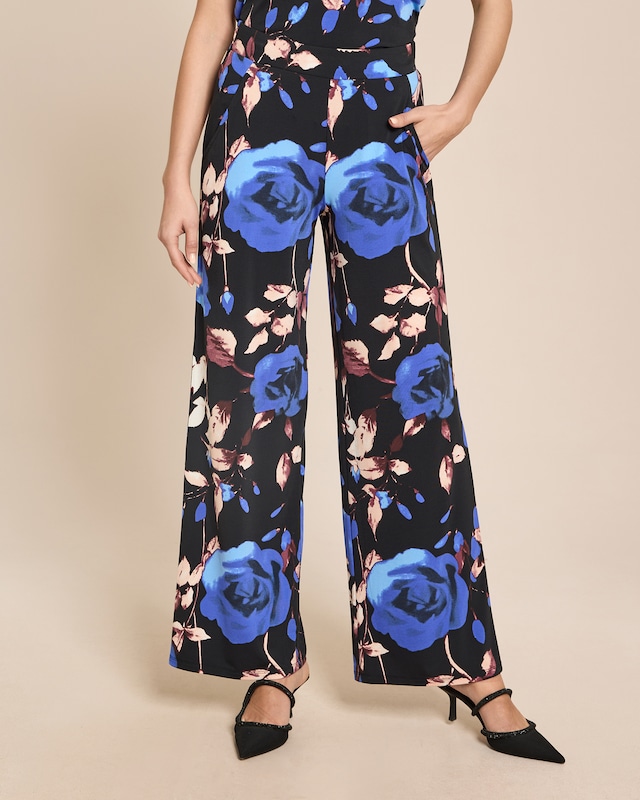 Jerseyhose mit modischem Rosendruck