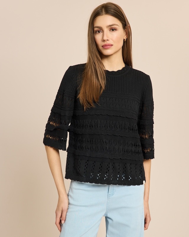 Pullover mit Lochstruktur