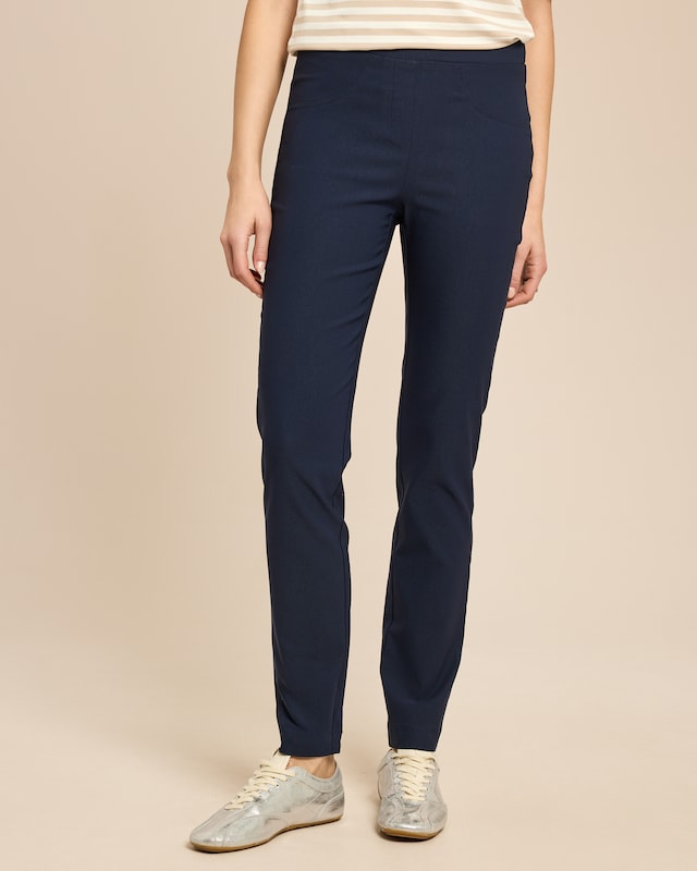 Slim Fit Schlupfhose uni, lang
