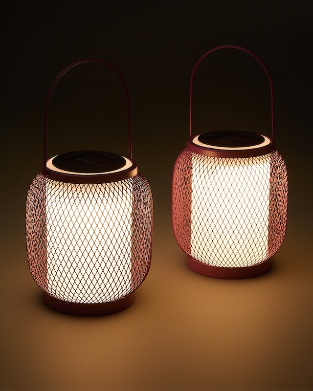 Solar-Lampen im Gitter-Design, 2er-Set