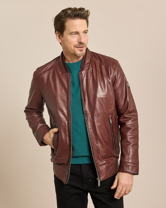 Lederjacke Blousonoptik