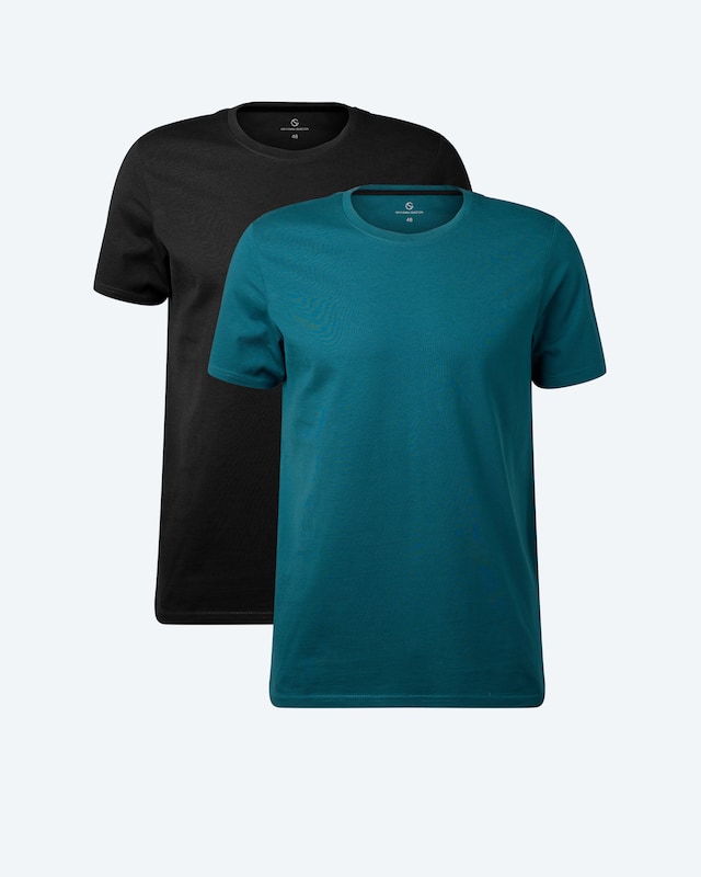 T-Shirt 2er Set Kontrastdetails