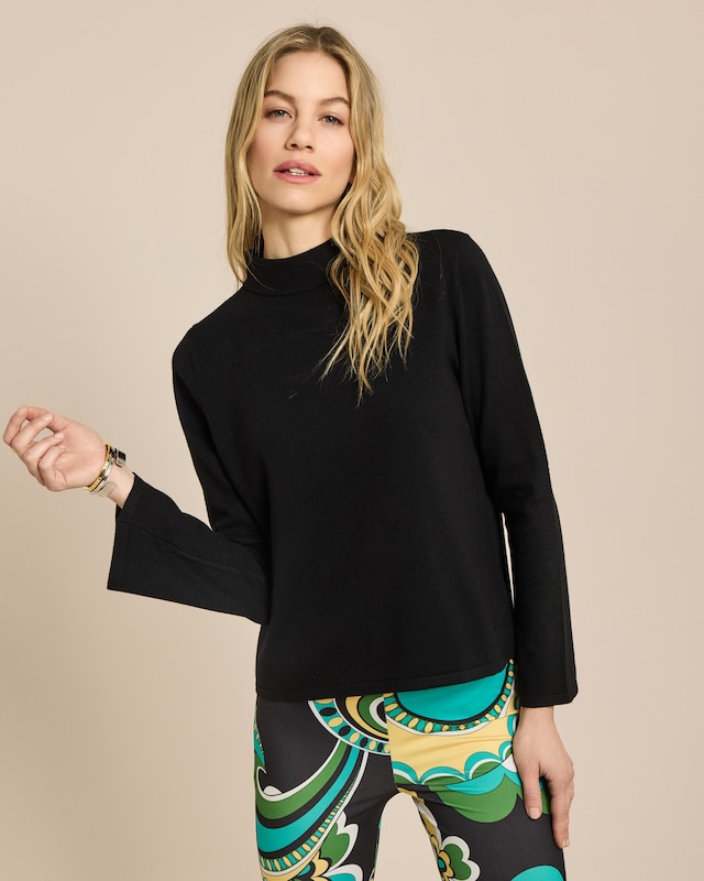 Pullover mit Stehkragen cropped