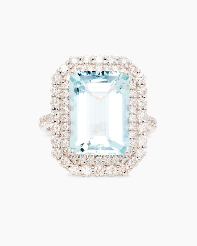 Ring mit Aquamarin & Brillanten