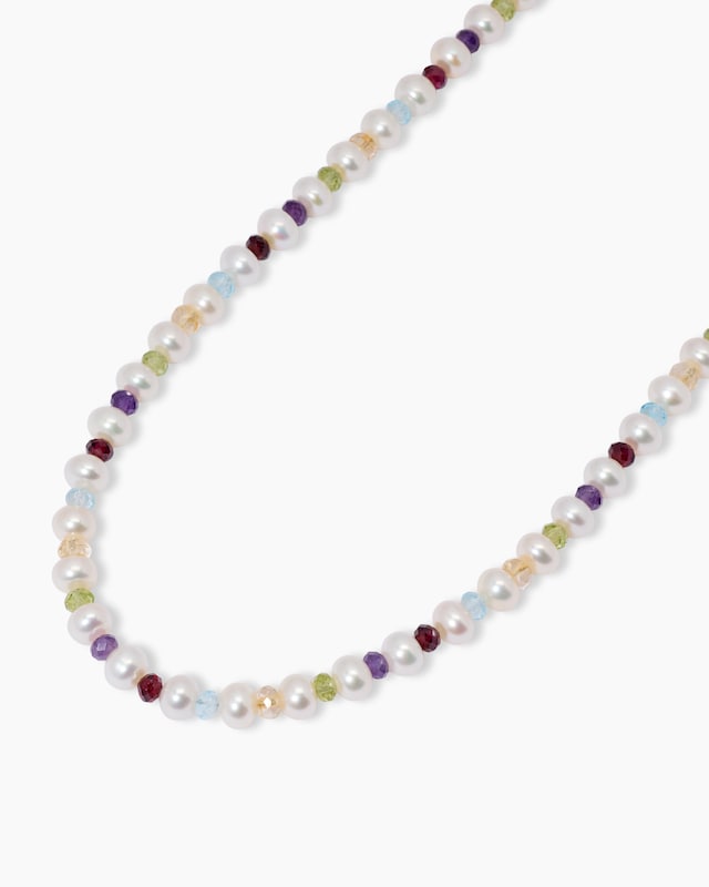 Collier mit SWZ-Perlen & Edelsteinen