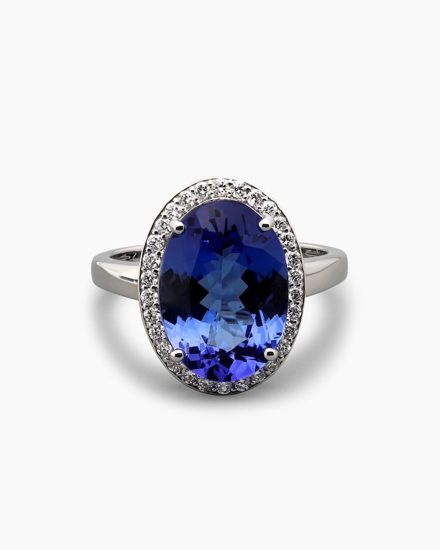 Ring mit Tansanit AAAAA und Brillanten