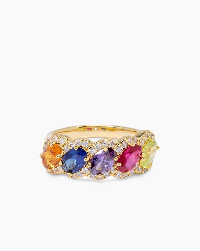 Ring mit Zirkonia und Kristallen