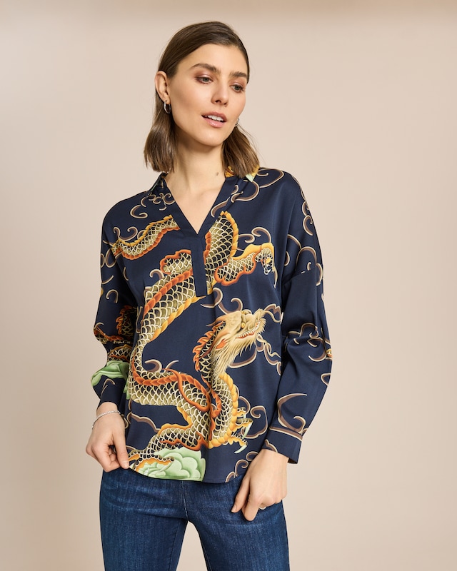 Bluse mit vier exklusiven Drucken