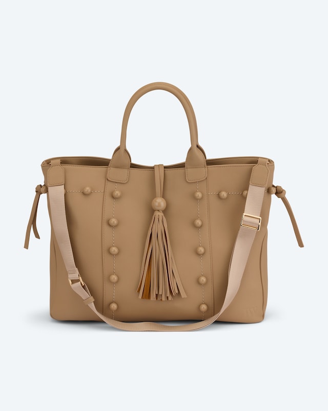 Shopper mit Perlen und Quaste