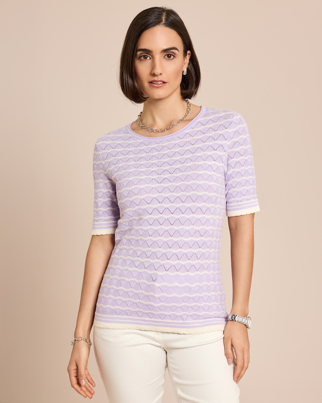 Pullover mit Ajour-Wellen
