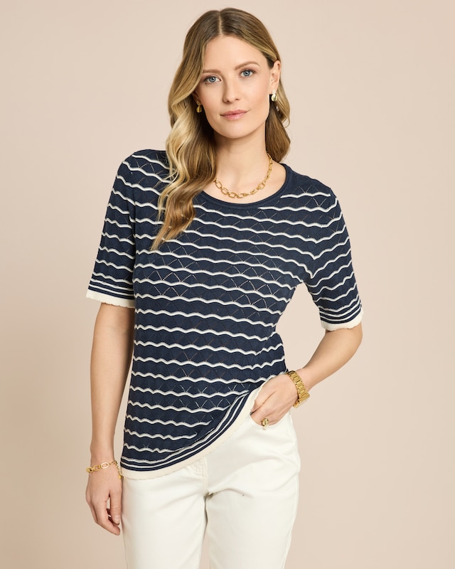 Pullover mit Ajour-Wellen