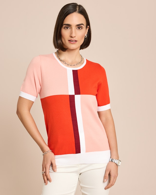 Halbarmpullover Colorblocking