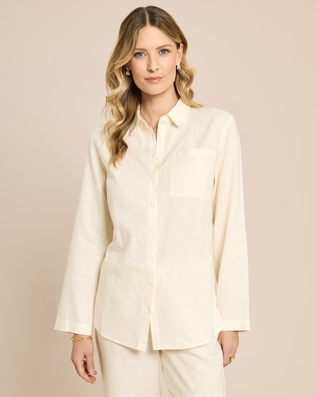 Bluse aus Leinenmix