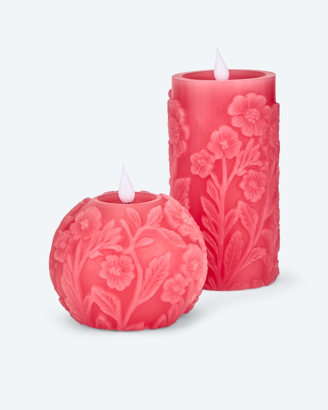 3D-Kerzen "Blumen", 2tlg.