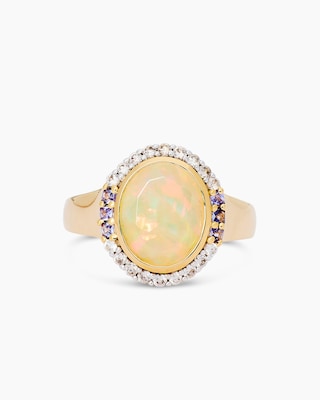 Produktabbildung 2 für Ring mit Äthiopischem Opal und Edelsteinen