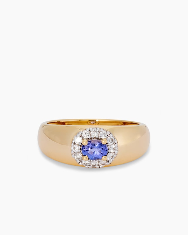 Ring mit Tansanit AAA & Zirkon